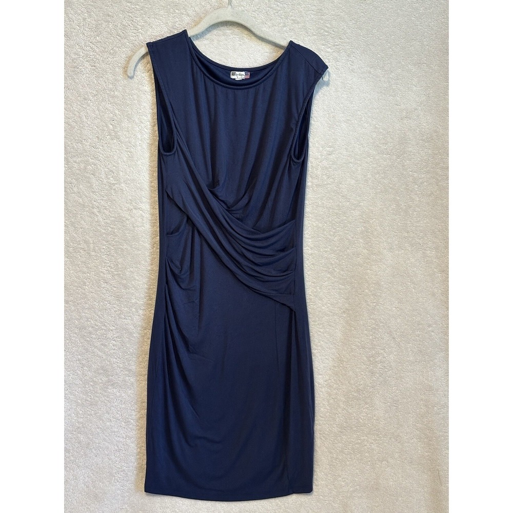 KUT FROM THE KLOTH Navy Ruched Mini Sleeveless Dress Size 8 Soft